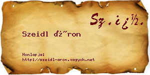 Szeidl Áron névjegykártya
